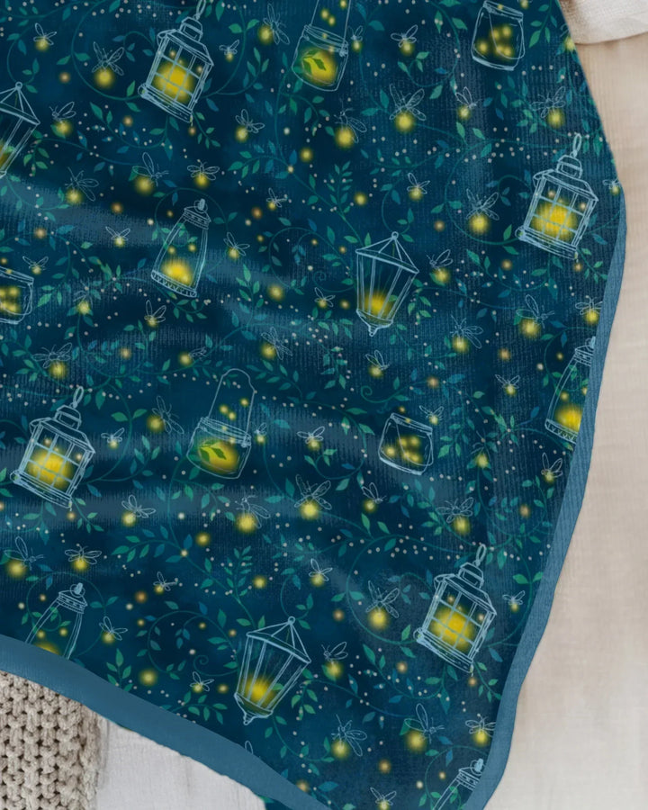 Firefly Evening Forest Bamboo Blanket