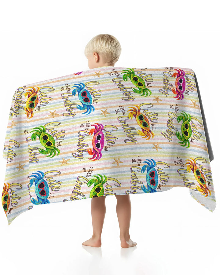 Cute But A Little Bit Crabby Bamboo Beach Towel