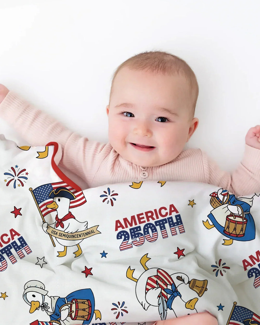 Patriotic Goose Celebrating 250 Years Bamboo Blanket