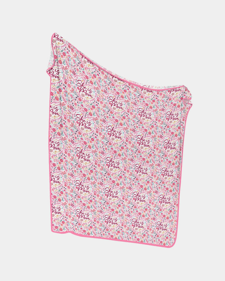 She Is Mom Floral Bamboo Blanket