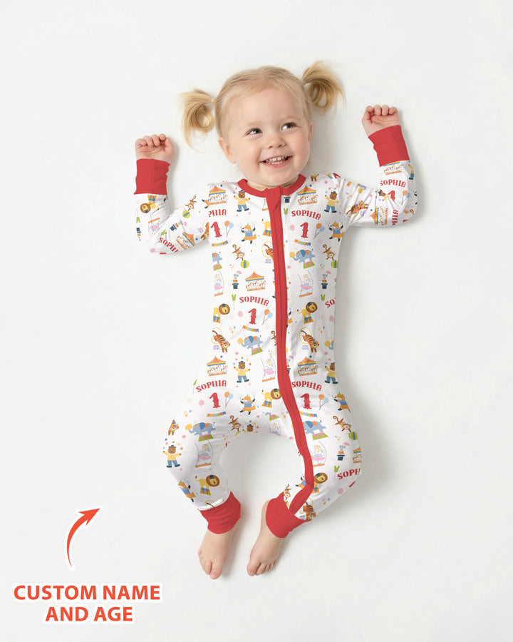 Custom Name Birthday Circus Bamboo Convertible Zippy
