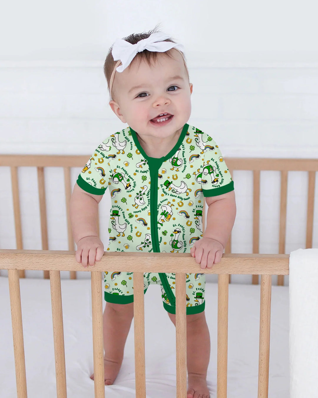 St. Patrick's Day Silly Goose Bamboo Shorty Zippy