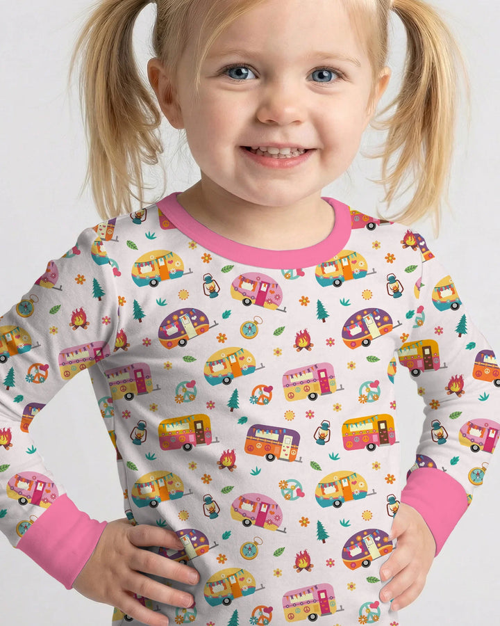Happy Little Camper Bamboo Two Piece Long Sleeve Pajama Set