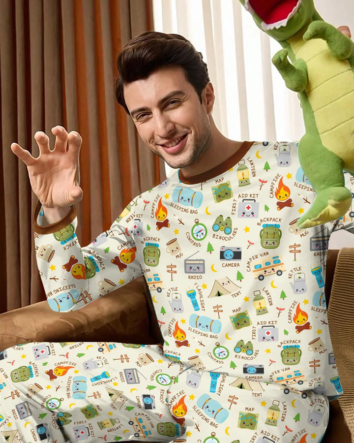 Little Camp Adventure Family Matching Bamboo Men's Pajama Set