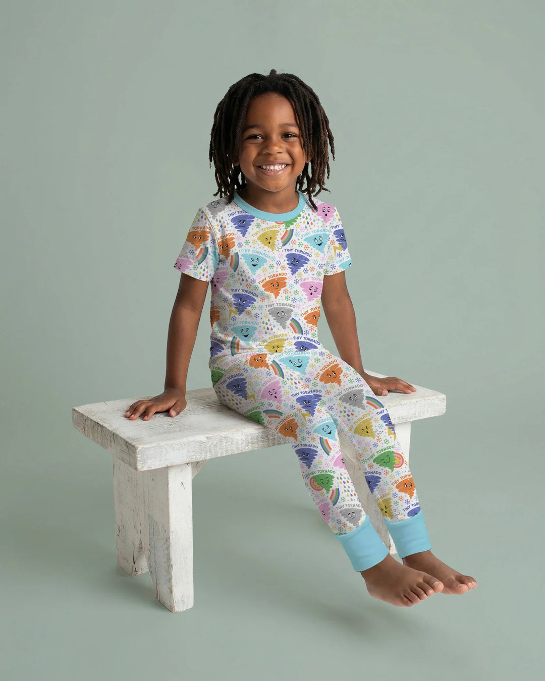 Tornado Family Matching Bamboo Two Piece Short Sleeve Pajama Set