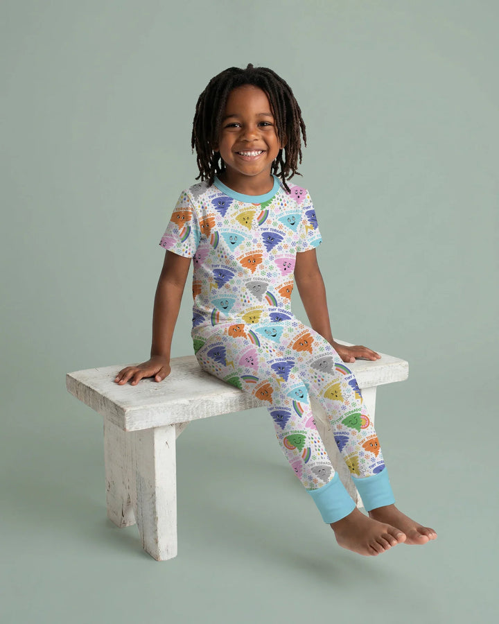 Tornado Family Matching Bamboo Two Piece Short Sleeve Pajama Set