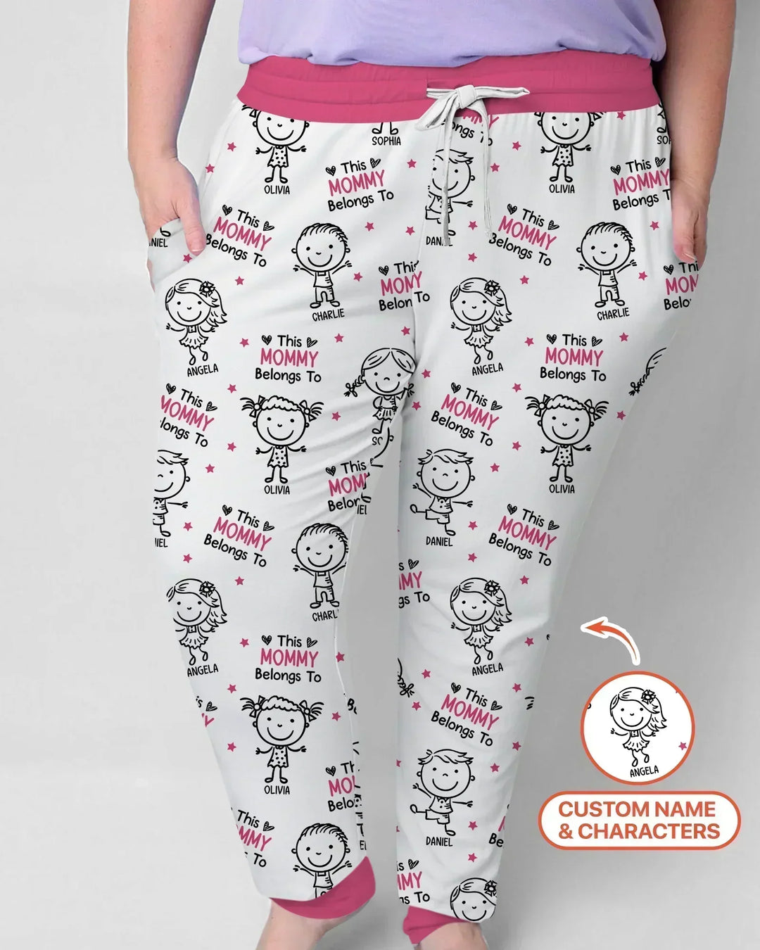 Custom Name "This Mommy Belongs To" Doodle Bamboo Women Pajama Set