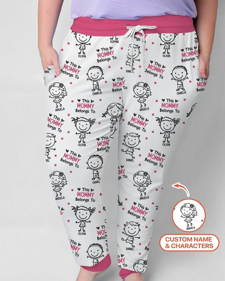 Custom Name "This Mommy Belongs To" Doodle Bamboo Women Pajama Set