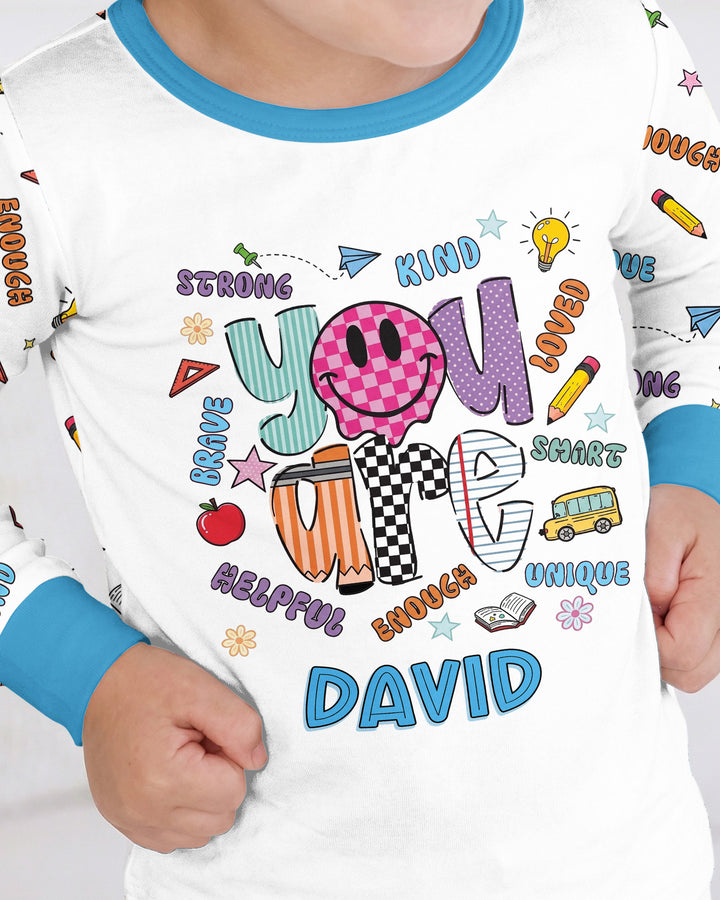 Custom Name You Are Everything Bamboo Two Piece Long Sleeve Pajama Set