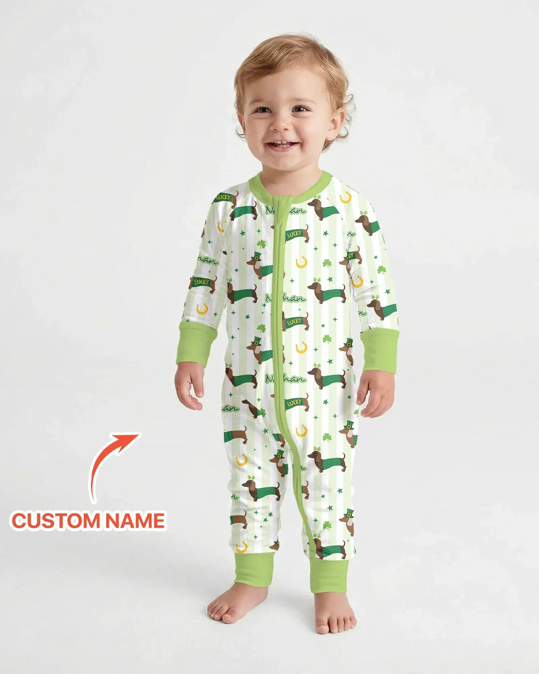 Lucky Dachshunds St. Patrick's Day Family Matching Bamboo Convertible Zippy