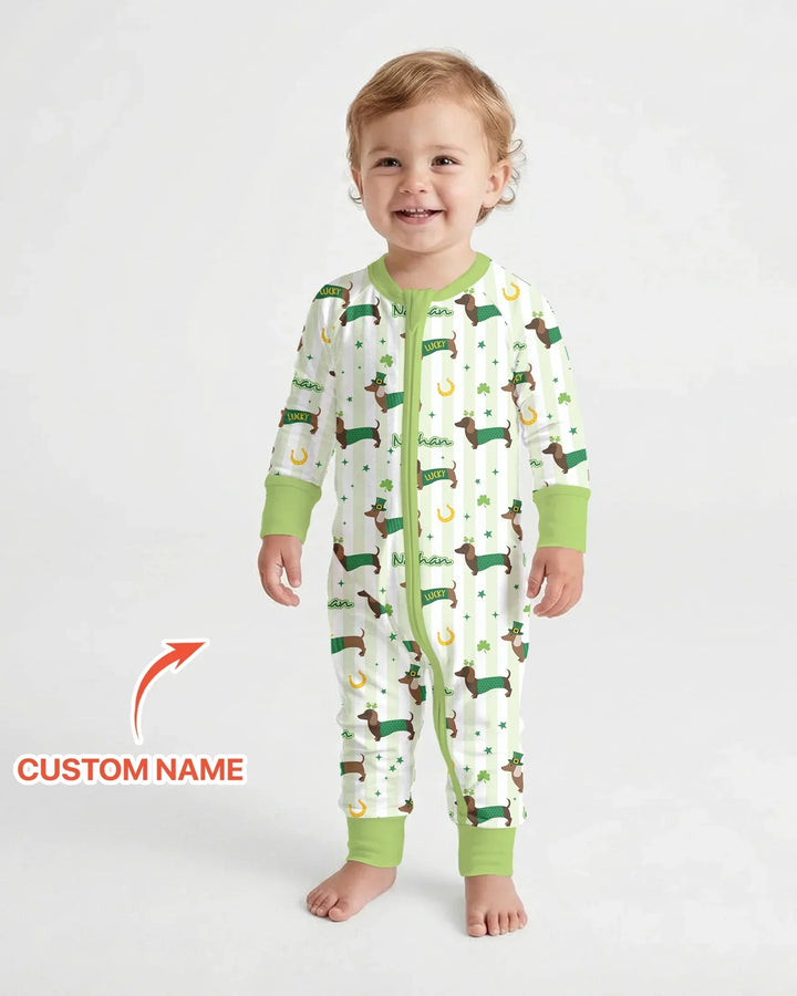 Lucky Dachshunds St. Patrick's Day Family Matching Bamboo Convertible Zippy