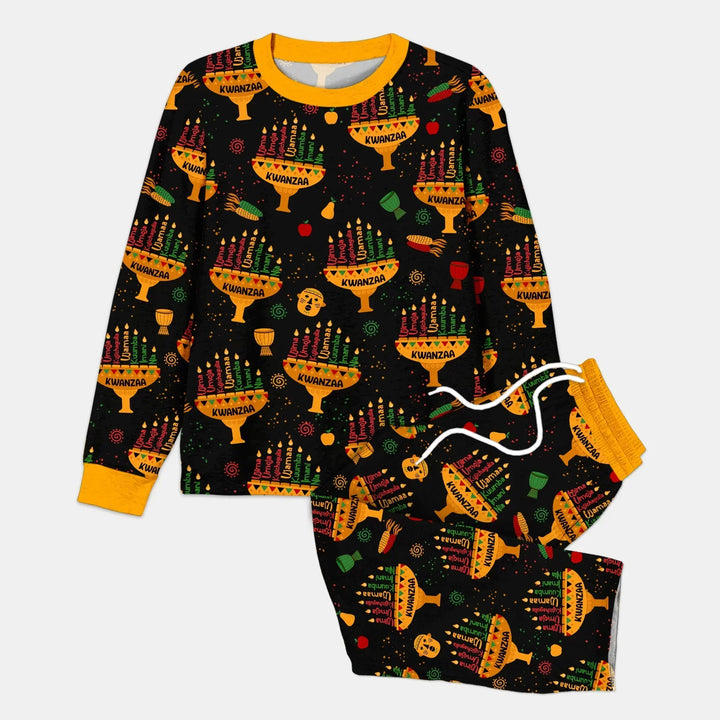 Kwanzaa Lights Bamboo Men's Pajama Set