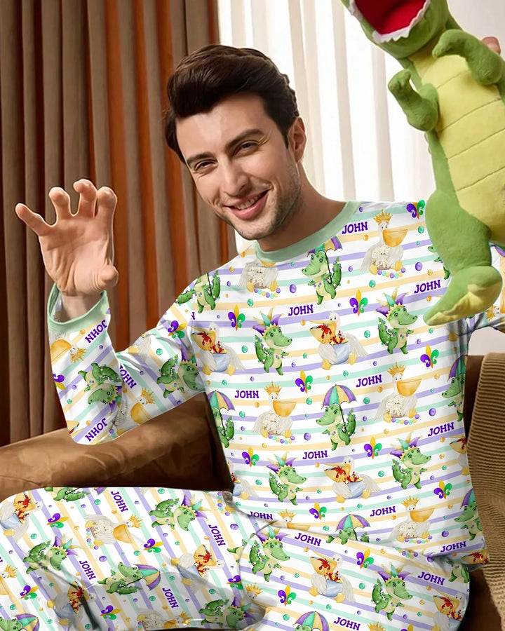 Happy Mardi Gras Adventure Family Matching Bamboo Men's Pajama Set