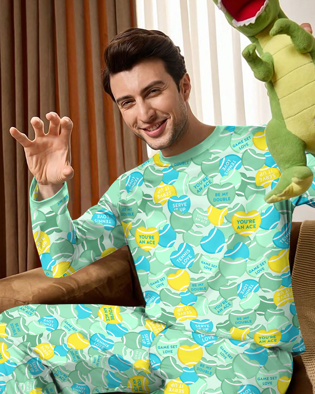 Tennis Candy Family Matching Bamboo Men's Pajama Set