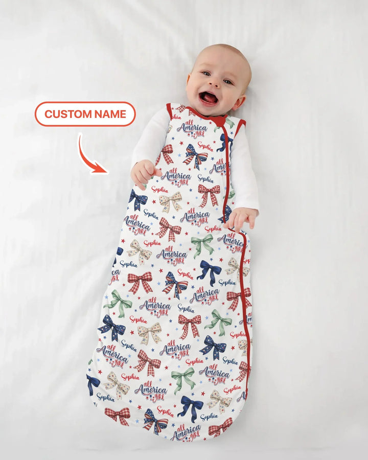 Custom Name All American Girl Bamboo Sleep Bag