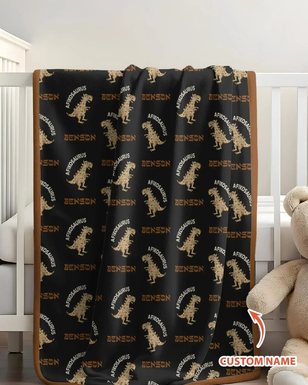 Custom Name Afikosaurus Bamboo Blanket