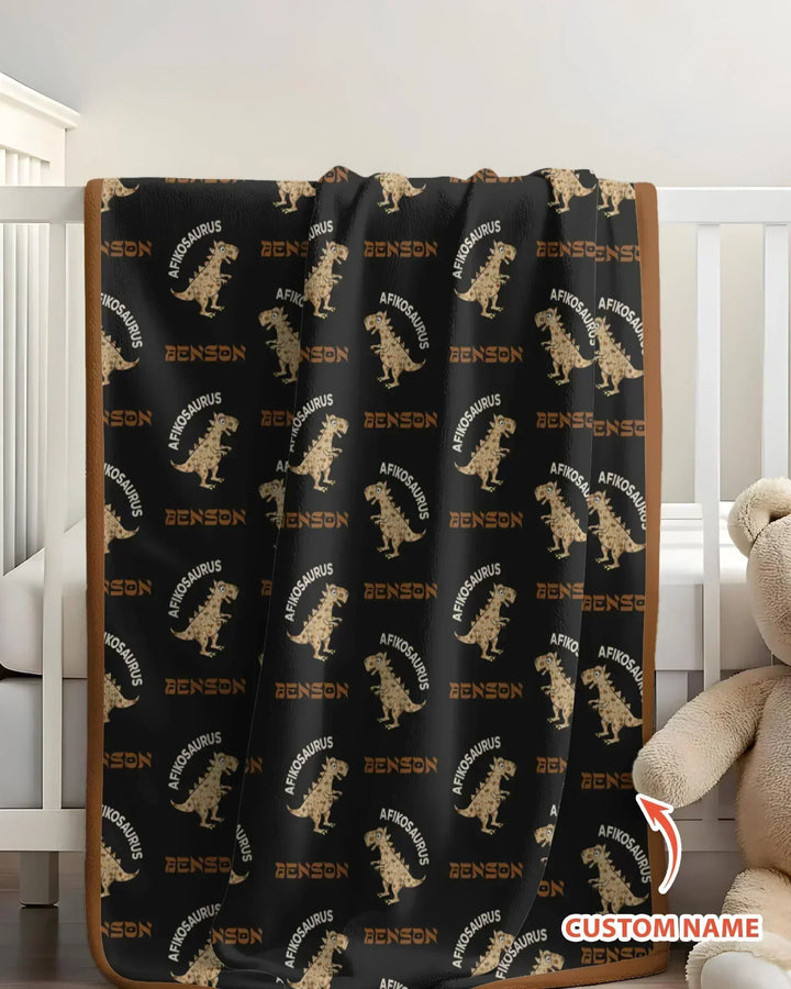 Custom Name Afikosaurus Bamboo Blanket