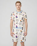 Loved & Safe Kitties Family Matching Bamboo Men Short Sleeve Short Pajama Set