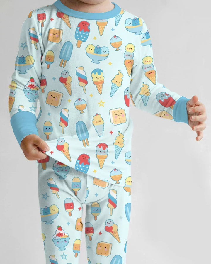 American Ice cream Bamboo Two Piece Long Sleeve Pajama Set