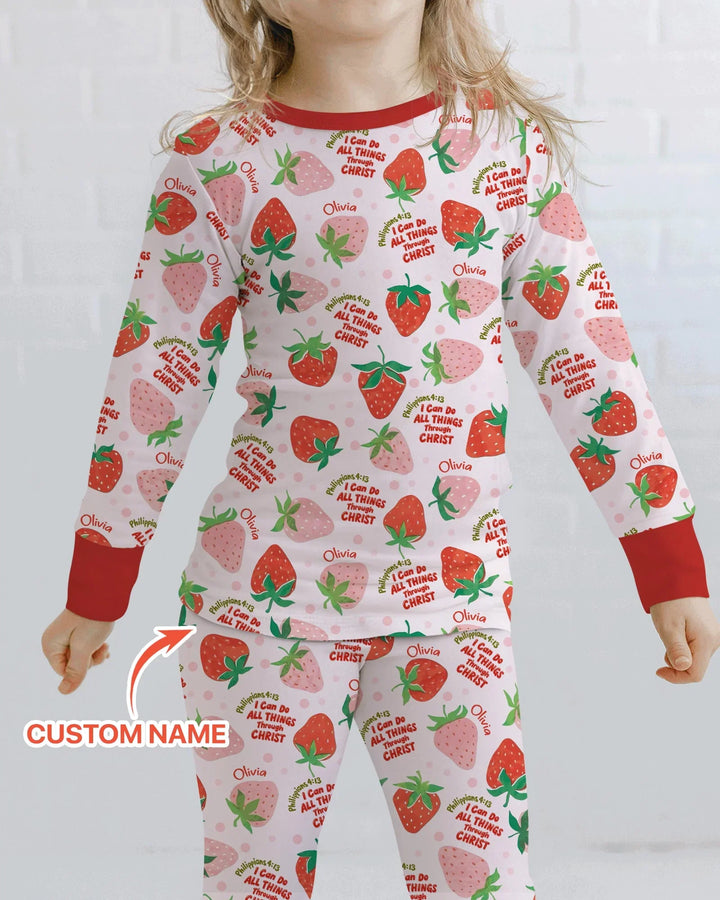 I Can Do All Things Through Christ Bamboo Two Piece Long Sleeve Pajama Set