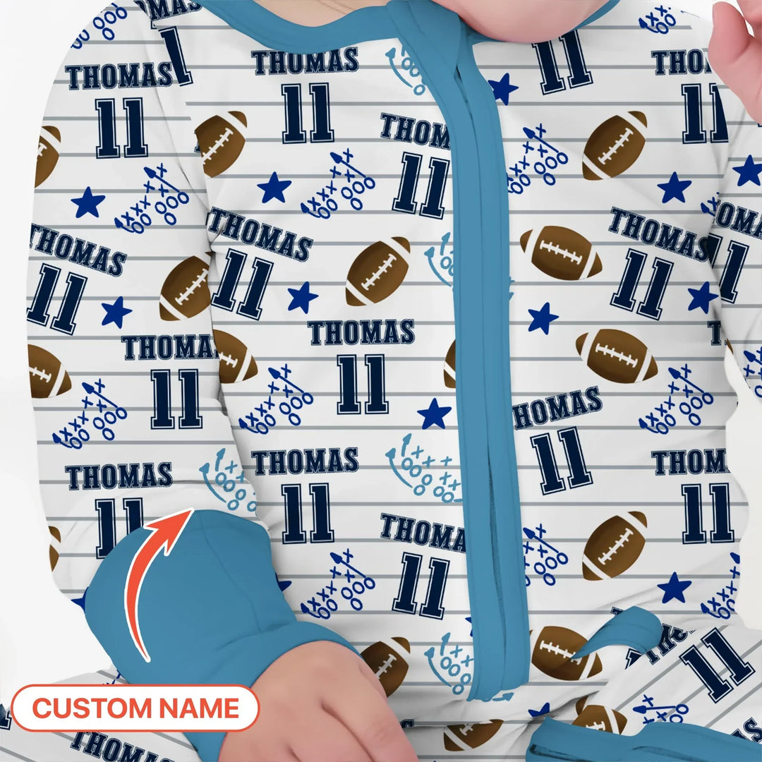 Custom Name Football Time Bamboo Convertible Zippy