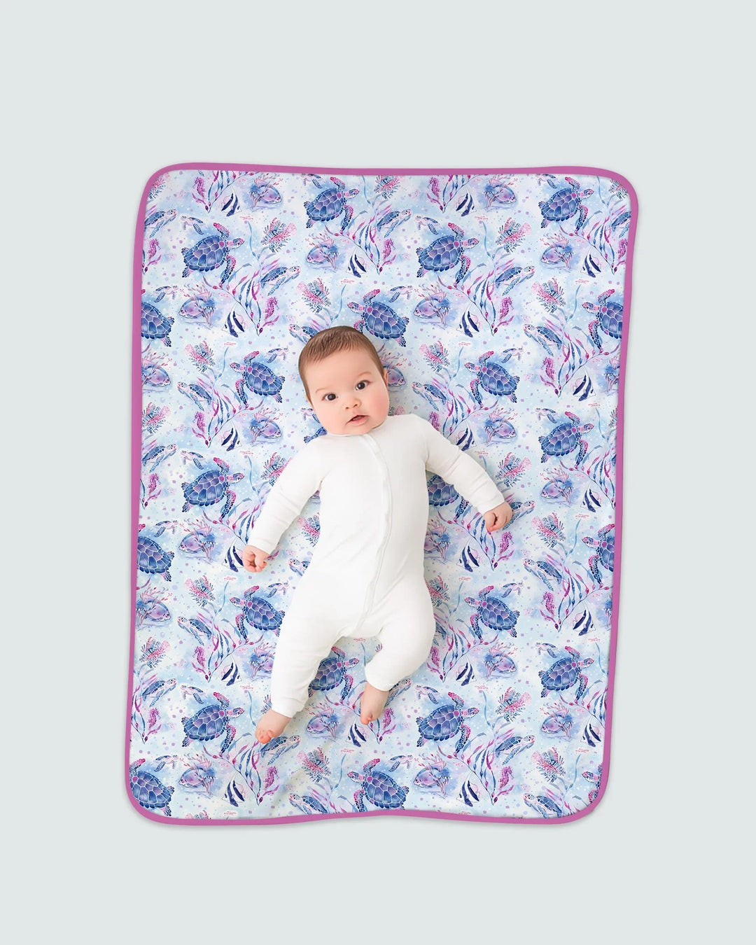 Little Turtles Family Matching Bamboo Blanket