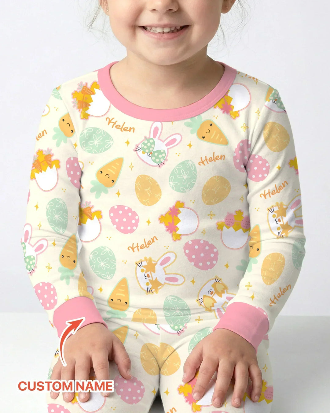 Retro Easter Bamboo Two Piece Long Sleeve Pajama Set