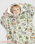 Custom Name Little Camp Buddies Blanket Hoodie
