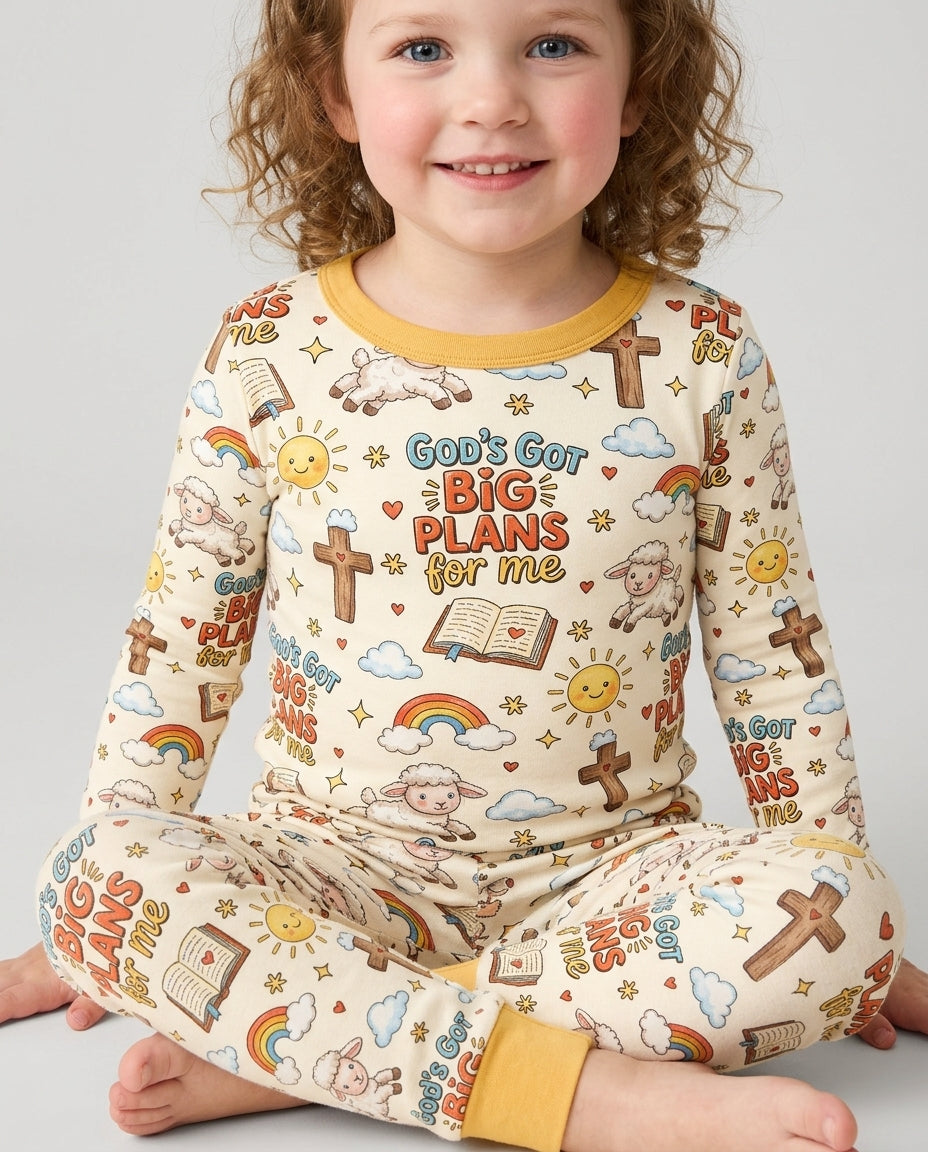 God's Got Big Plans For Me Bamboo Two Piece Long Sleeve Pajama Set