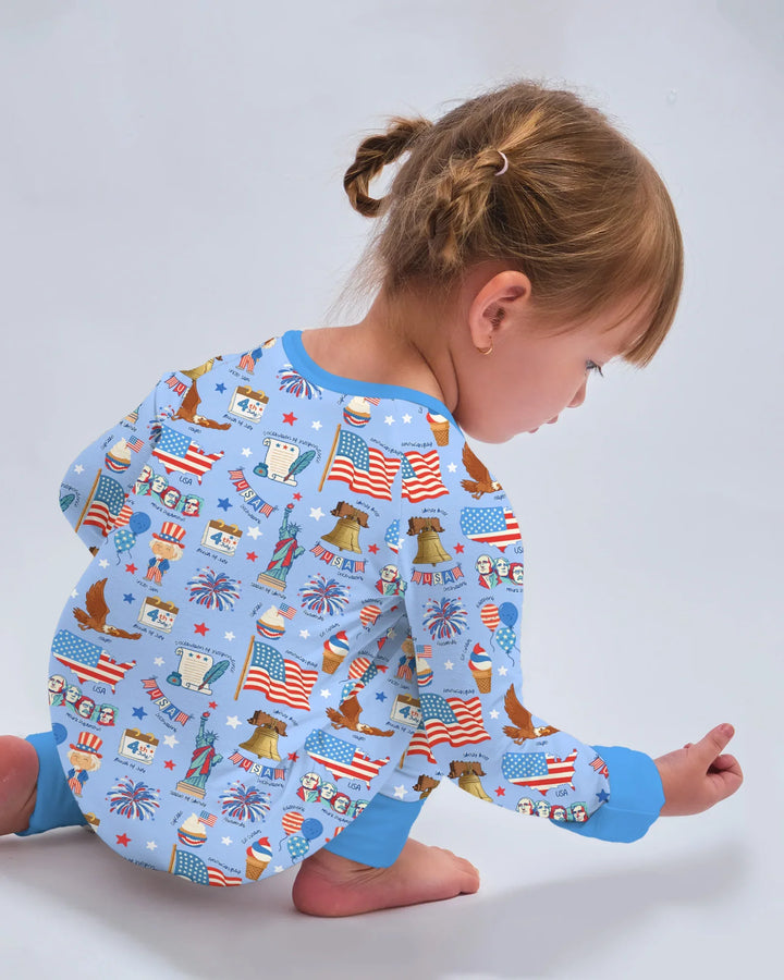 Hand Drawn Patriotic Iconic Bamboo Convertible Zippy