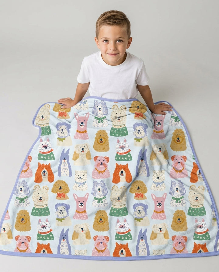 Puppy Portrait Bamboo Blanket