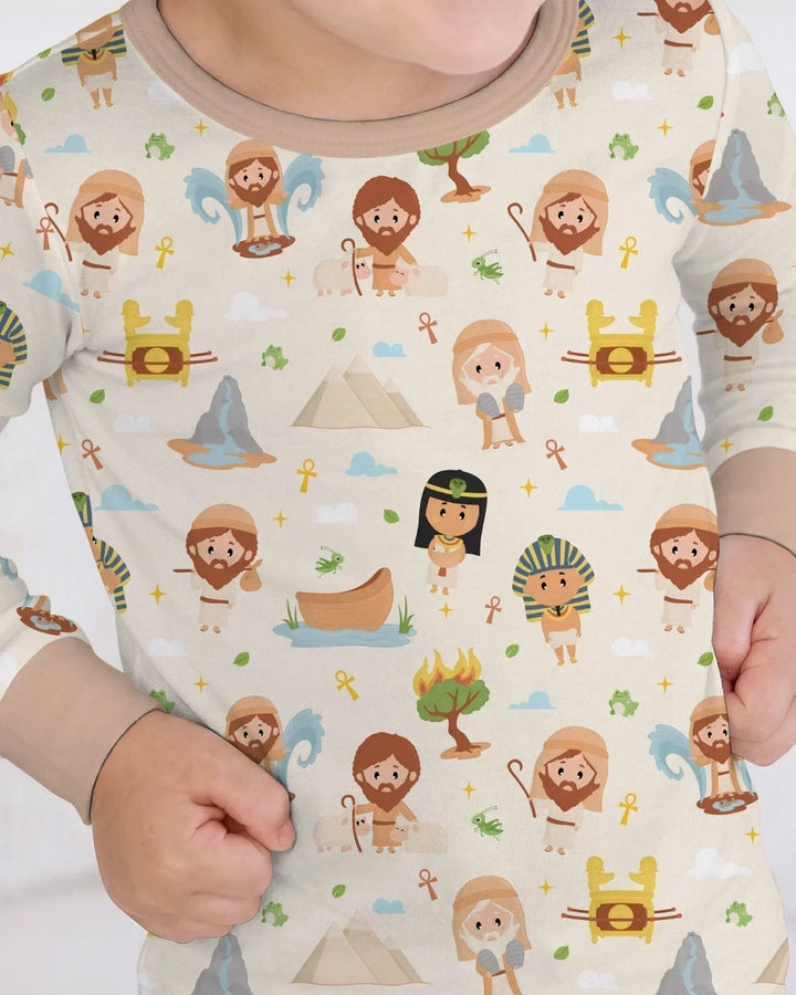 Moses Story Bamboo Two Piece Long Sleeve Pajama Set