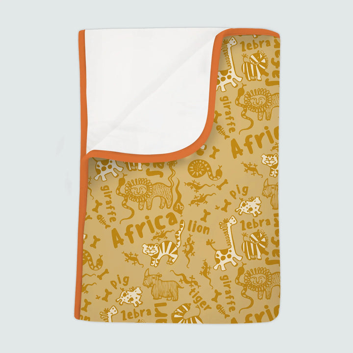 Handdrawn African Animals Bamboo Blanket
