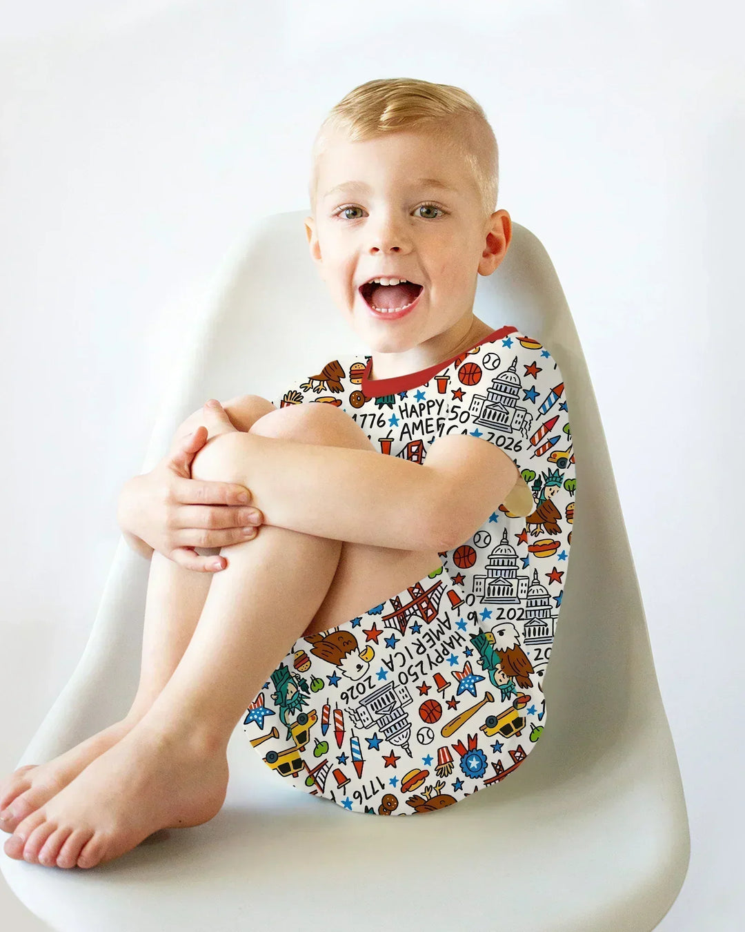 Doodle America 250th Anniversary Family Bamboo Two Piece Short Sleeve Shorts Pajama Set