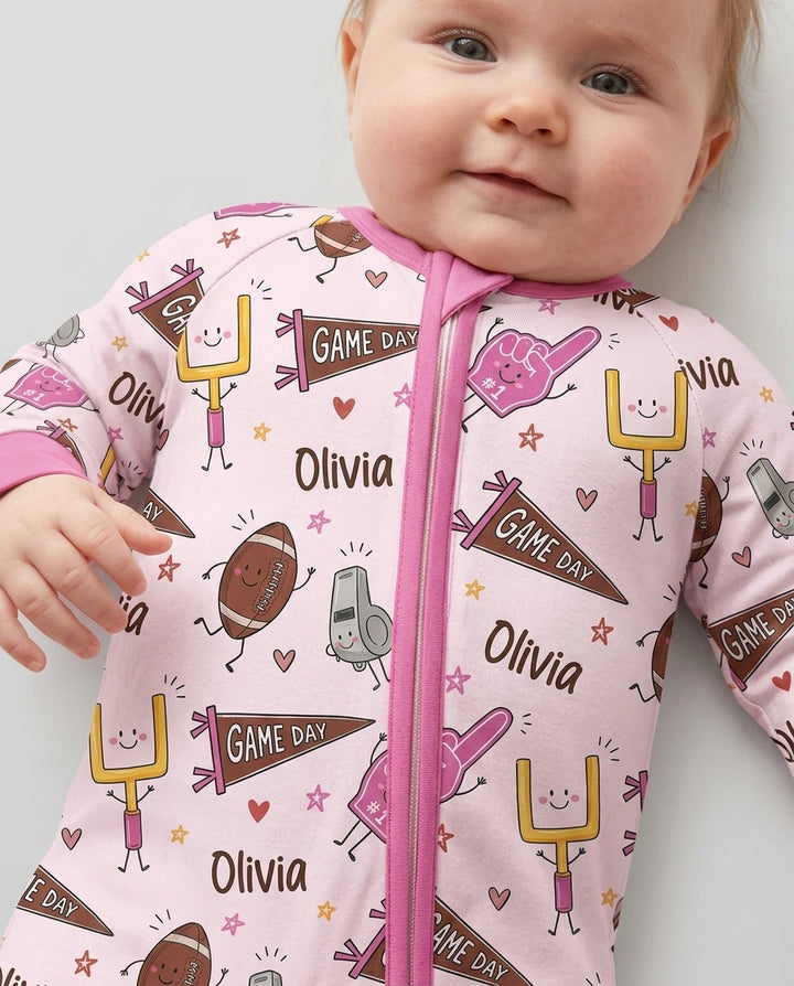 Custom Name Football Game Day Bamboo Convertible Zippy