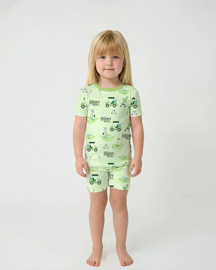 Daddy Golf Team Bamboo Two Piece Short Sleeve Shorts Pajama Set