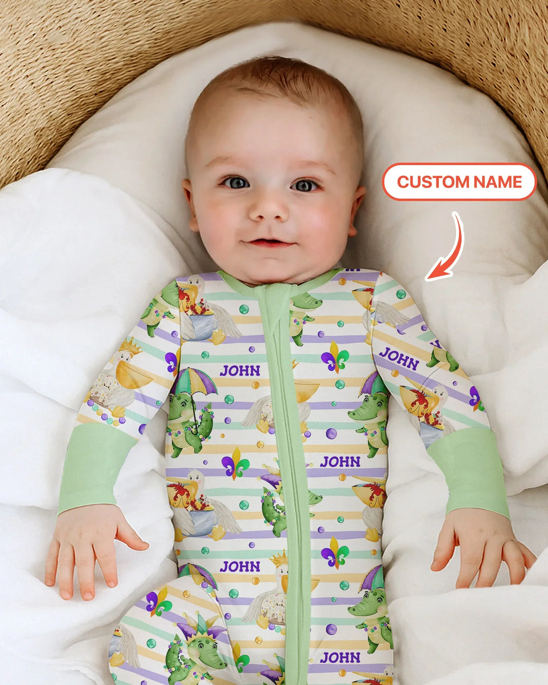Happy Mardi Gras Adventure Family Matching Bamboo Convertible Zippy