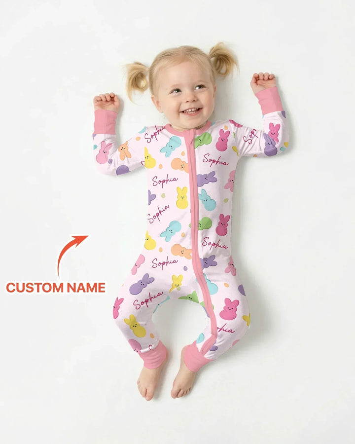 Personalized Easter Bunnies Family Matching Bamboo Convertible Zippy
