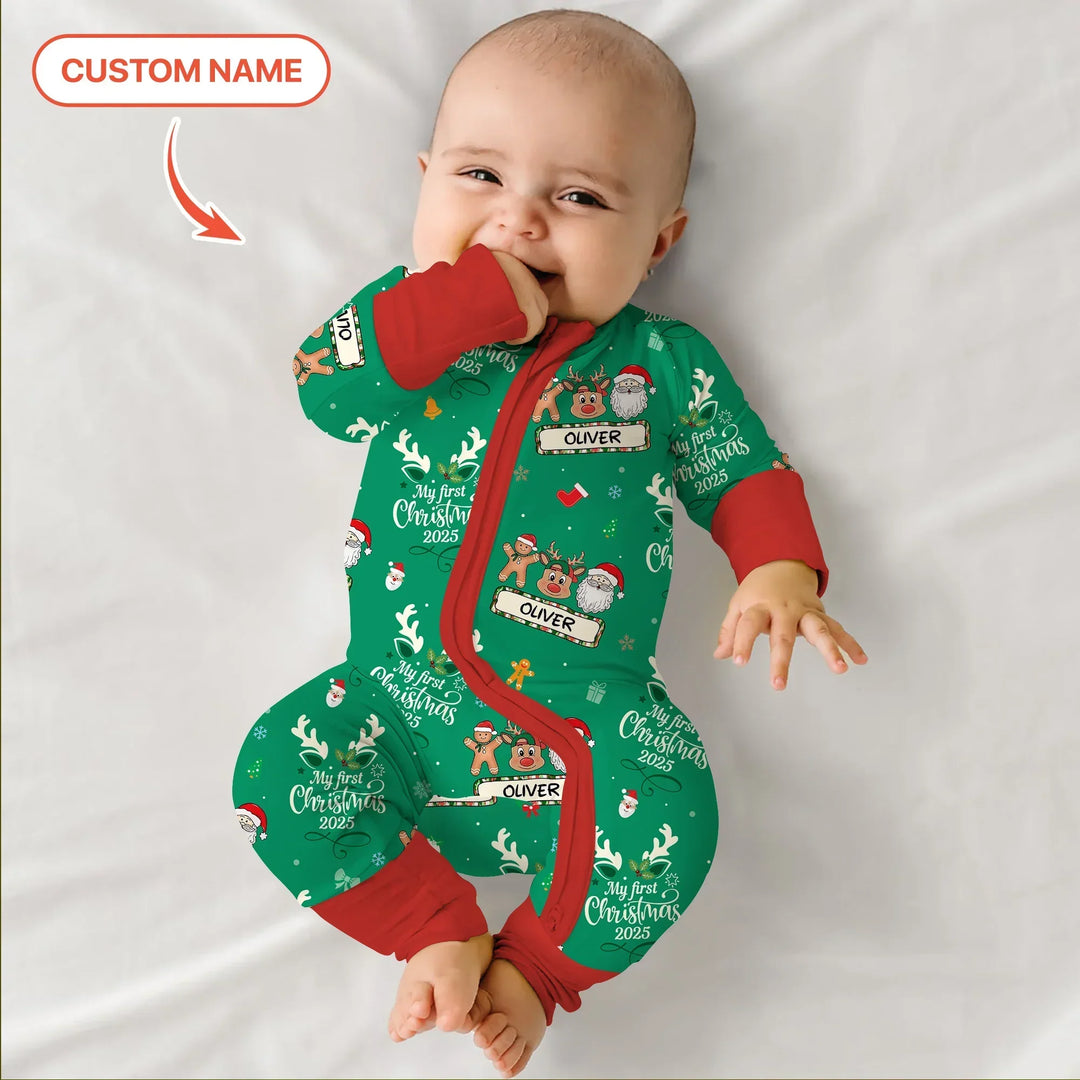 Custom Name "Merry Christmas My Deer" For Girl - Convertible Zippy , Custom Name "Merry Christmas My Deer" For Girl - Convertible Zippy - 0-3M