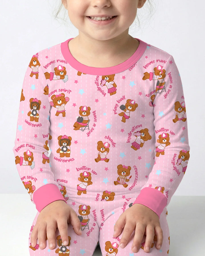 Born To Play Baseball Bamboo Two Piece Long Sleeve Pajama Set