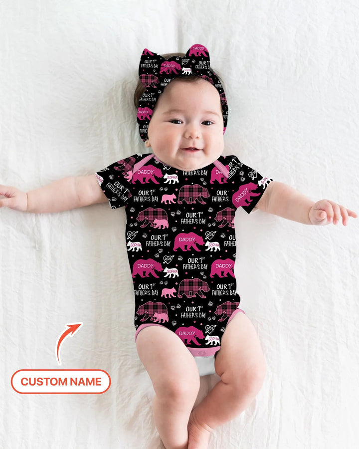 Our 1st Father's Day Daddy Bear & Me Matching Bamboo Bodysuit