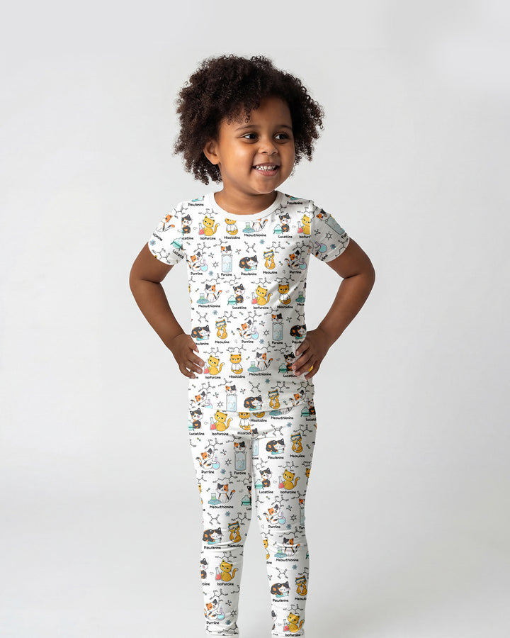 Biochemistry Cat Bamboo Two Piece Short Sleeve Pajama Set