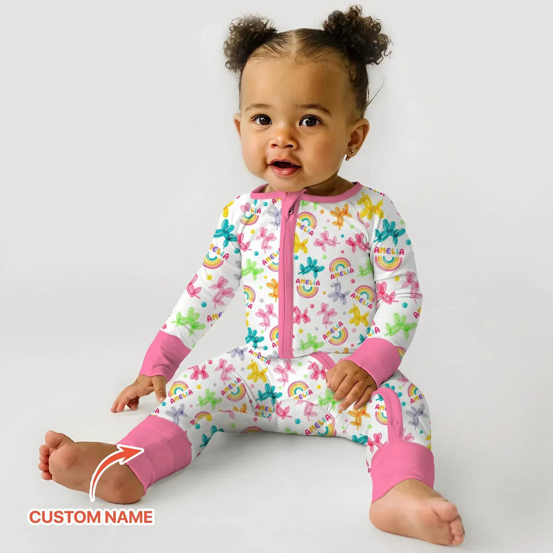 Sweet Balloon Dreams Custom Name Bamboo Convertible Zippy