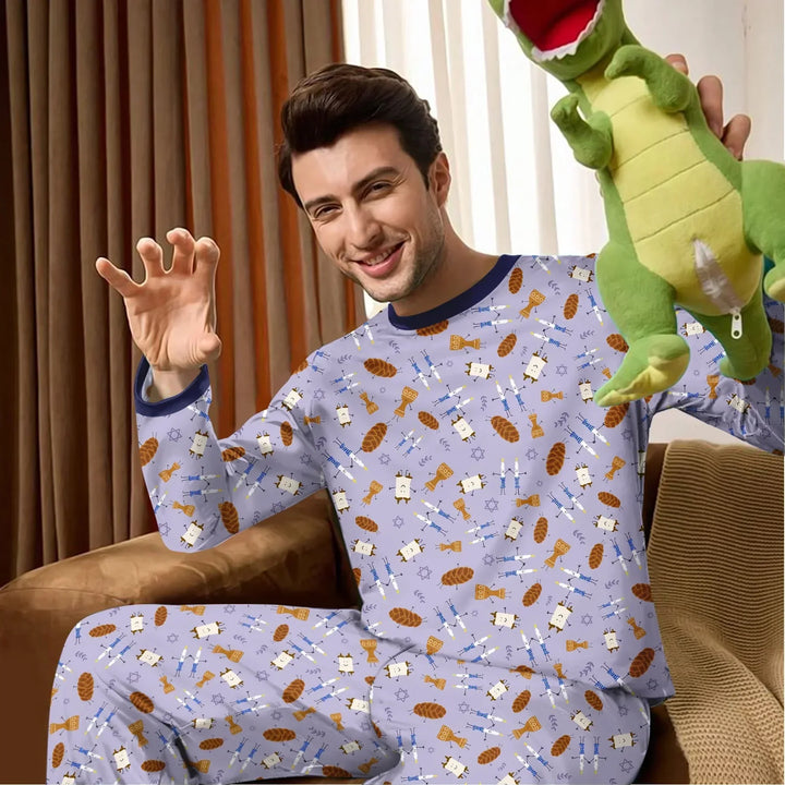Shabbat Shalom Family Matching Bamboo Men's Pajama Set