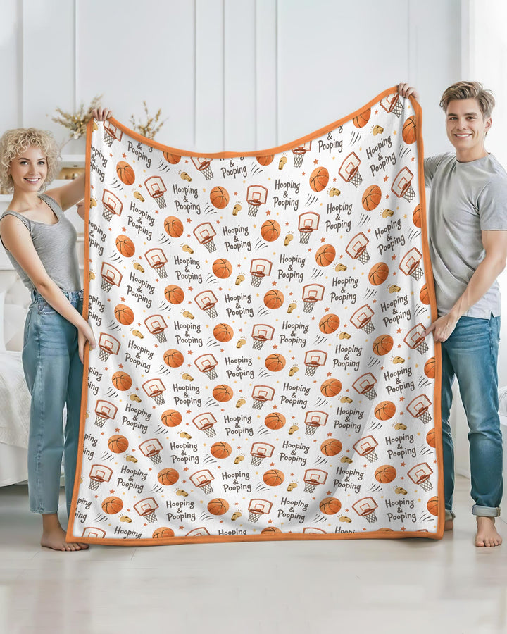 Funny Basketball Hooping & Pooping Bamboo Blanket