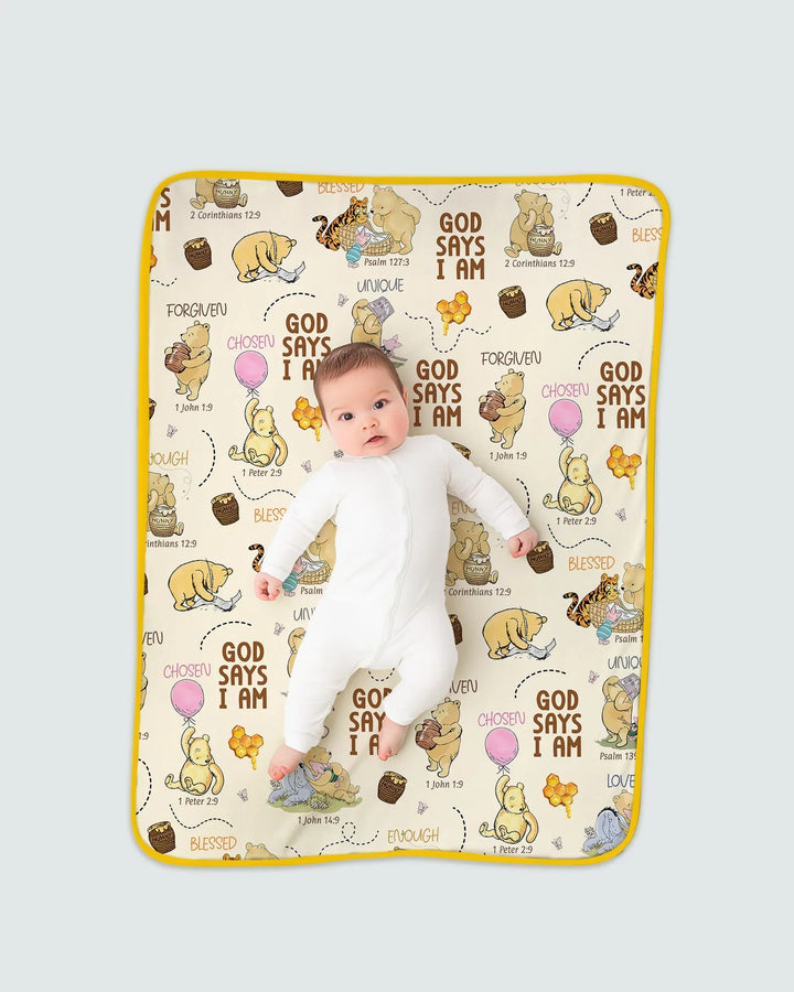 God Says I Am Little Blessings Bamboo Blanket