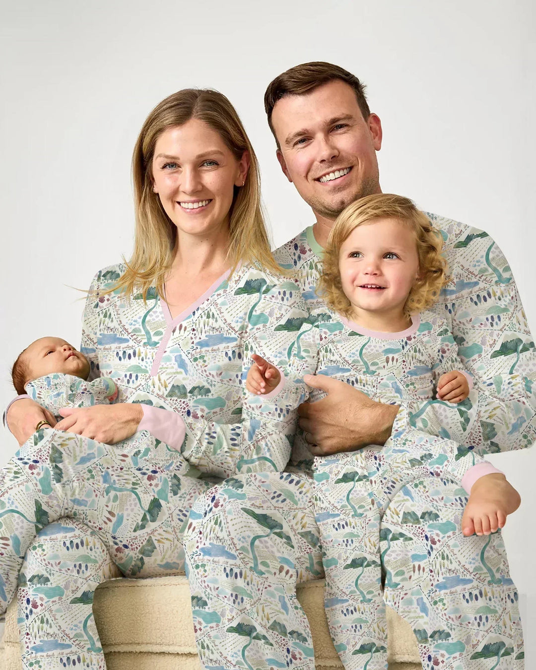 Whimsical Psalms 23 Map Bamboo Two Piece Long Sleeve Pajama Set