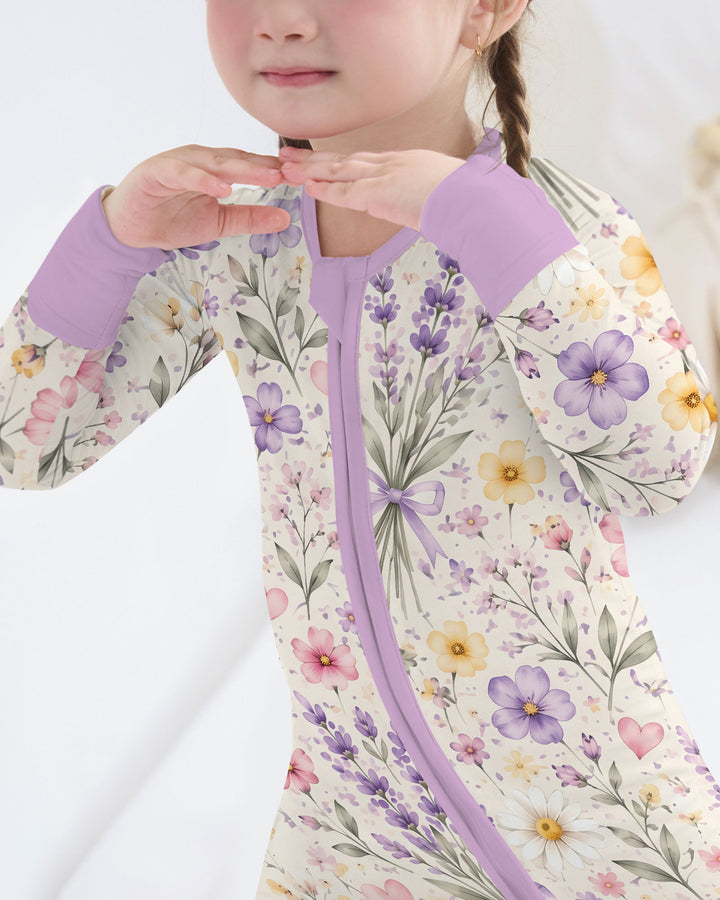 Lavender Wildflower Pastel Floral Bamboo Convertible Zippy