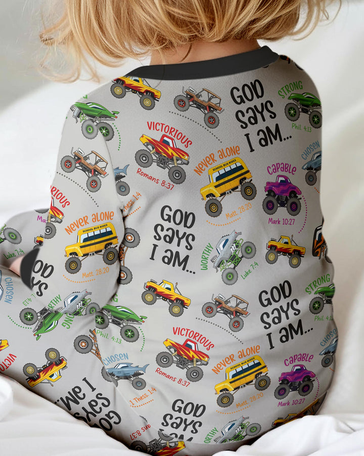 God Says I Am Monster Truck Bamboo Convertible Zippy