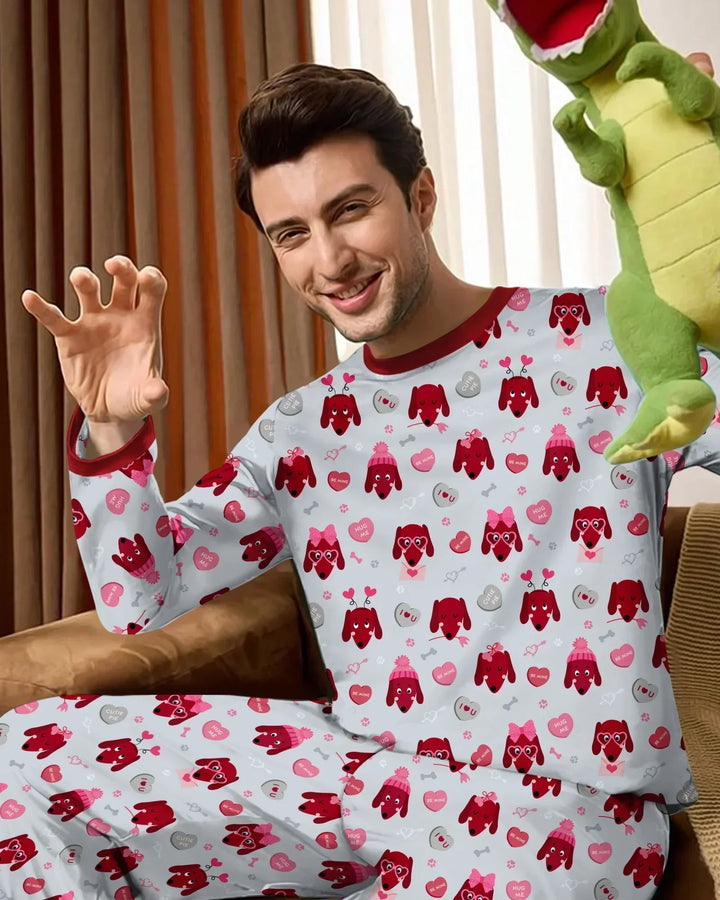 Dachshund Is My Valentine Bamboo Men's Pajama Set